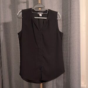 Carolina Belle Black Buttoned Sleeveless Top